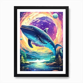 Whale In Space Art Print