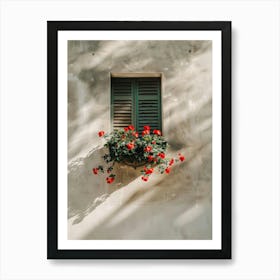 Red Roses In A Window Art Print