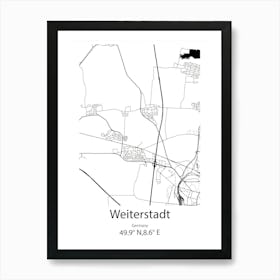 Weiterstadt,Germany Minimalist Map Poster