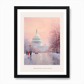 Dreamy Winter Painting Poster Washington Dc Usa 2 Art Print