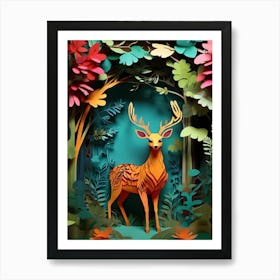 Deer In The Forest 5 Póster