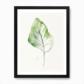 Radish Leaf Minimalist Watercolour Art Print