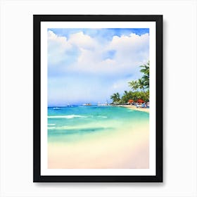 Negril Beach, Jamaica Watercolour Art Print