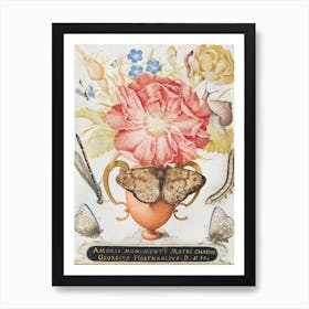 Still Life With Flowers, A Snail And Insects, Joris Hoefnagel Art Print