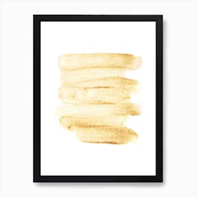 Abstract Mustard Brush Strokes Art Print