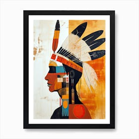 Mohawk Mystique; A Minimalist Vision ! Native American Art Art Print