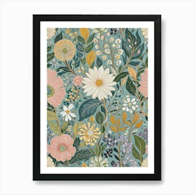 Floral Wallpaper 1 Art Print