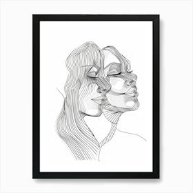 Women Portraits In Line 3 Art Print