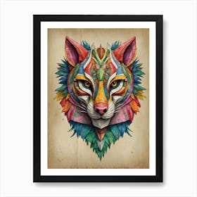 Colorful Wolf Art Print