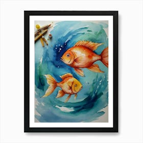 Goldfish Painting Art Print