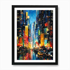 New York City At Night 4 Art Print