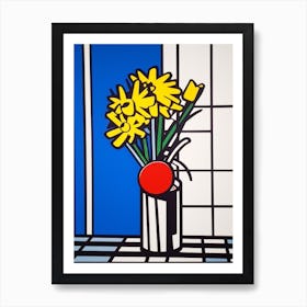 Statice Flower Still Life  2 Pop Art Style Art Print