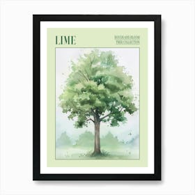 Lime Tree Atmospheric Watercolour Painting 3 Poster Art Print