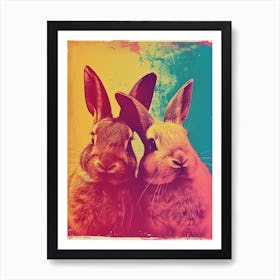 Bunnies Polaroid Inspired 2 Art Print