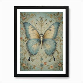 Delicate Blue Butterfly Art Print