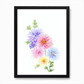 Chrysanthemums 2  Watercolour Flower Art Print