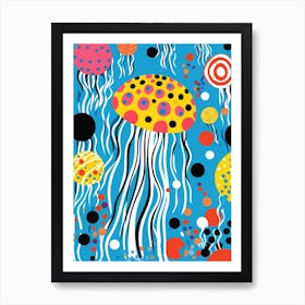 Polka Dot Pop Art Jelly Fish 7 Art Print