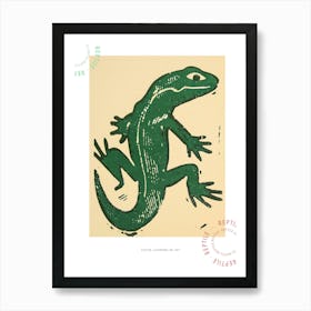 Block Print Lizard 3 Poster Art Print