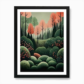 Forest Abstract Minimalist 4 Art Print