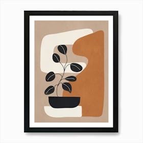 Modern Abstract Minimal Shapes Branches Art 7 Art Print