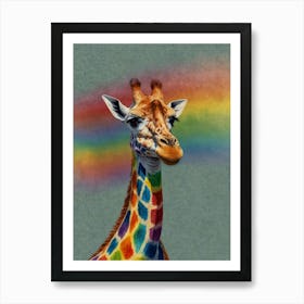 Rainbow Giraffe 6 Art Print