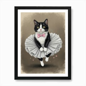 Ballerina Cat Art Print