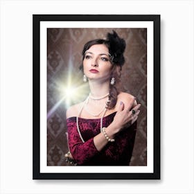 Victorian Woman With Pearls Art Print