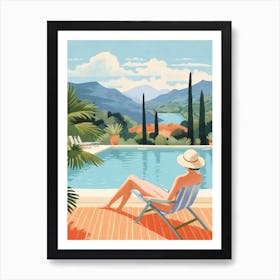 Lounging By The Pool 2 Art Print