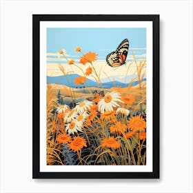 Butterfly With Orange Wild  Art Print