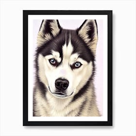 Siberian Husky 3 Watercolour Dog Art Print