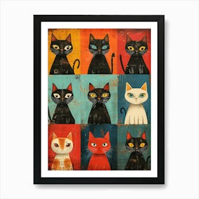 Cats On The Wall 1 Art Print