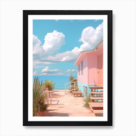 Jonesport Beach Maine Turquoise And Pink Tones 3 Art Print