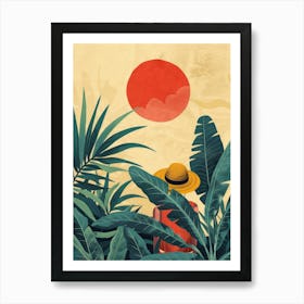 Woman In The Jungle Art Print