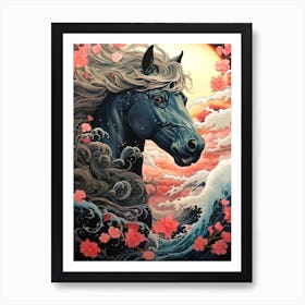 Asian Horse Art Print