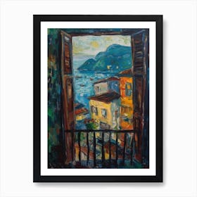 Window View Of Rio De Janeiro In The Style Of Expressionism 2 Art Print