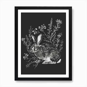 Havana Rabbit Minimalist Illustration 4 Art Print