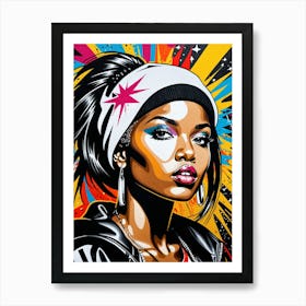 Graffiti Mural Of Beautiful Hip Hop Girl 88 Art Print