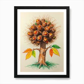 Acorn Tree Art Print