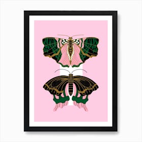 Art Deco Moths 12x16 Art Print