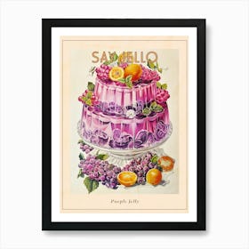 Purple Jelly Vintage Cookbook Inspired 3 Poster Art Print