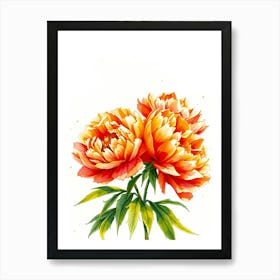 Watercolor Peonies 3 Art Print