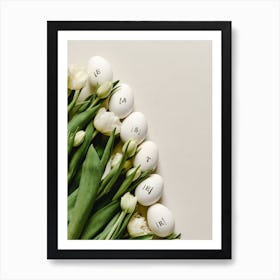 Easter Eggs And Tulips 1 Art Print