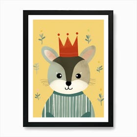 Little Lemur 3 Wearing A Crown Art Print