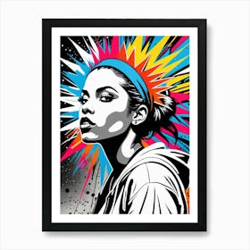 Graffiti Mural Of Beautiful Hip Hop Girl 61 Art Print