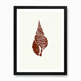 Seashell Linocut Art Print