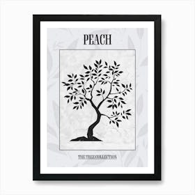 Peach Tree Simple Geometric Nature Stencil 2 Poster Art Print