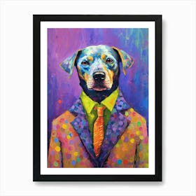 Furry Fashionista; Oil Brushed Dog Elegance Art Print