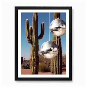 Cacti And Disco Ball Art Print