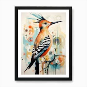 Bird Painting Collage Hoopoe 1 Art Print