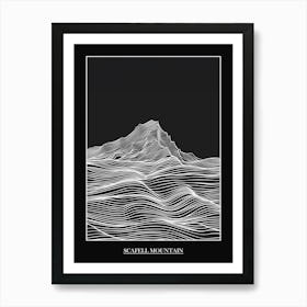 Scafell Mountain Line Drawing 4 Poster Art Print